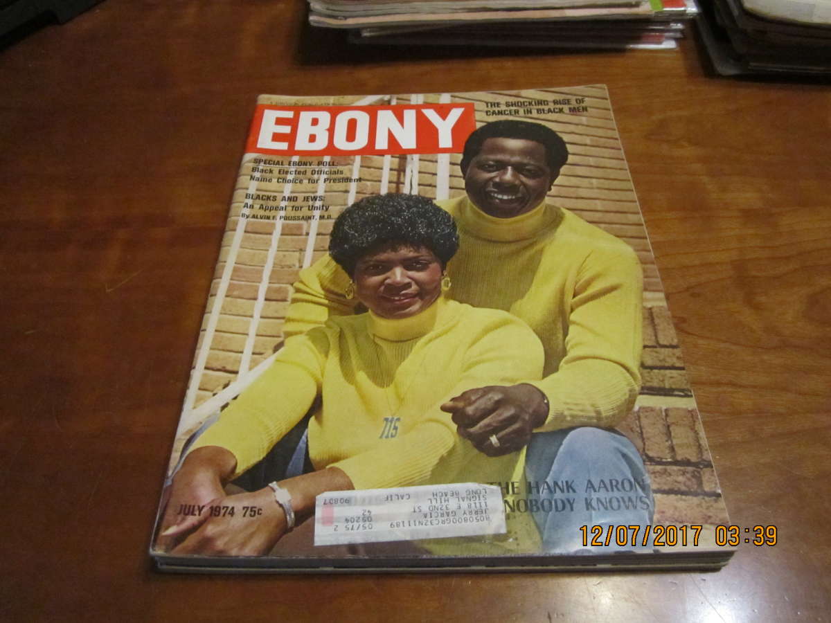 June 1974 Hank Aaron Braves Ebony Magazine em  bx2a1