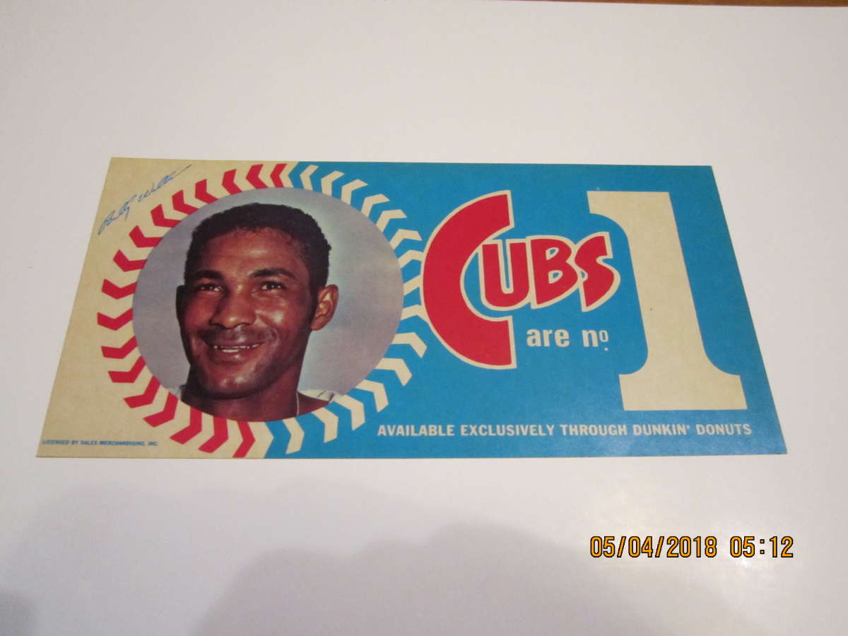 1970 Billy Williams Dunkin donuts Bumper Sticker Cubs are #1