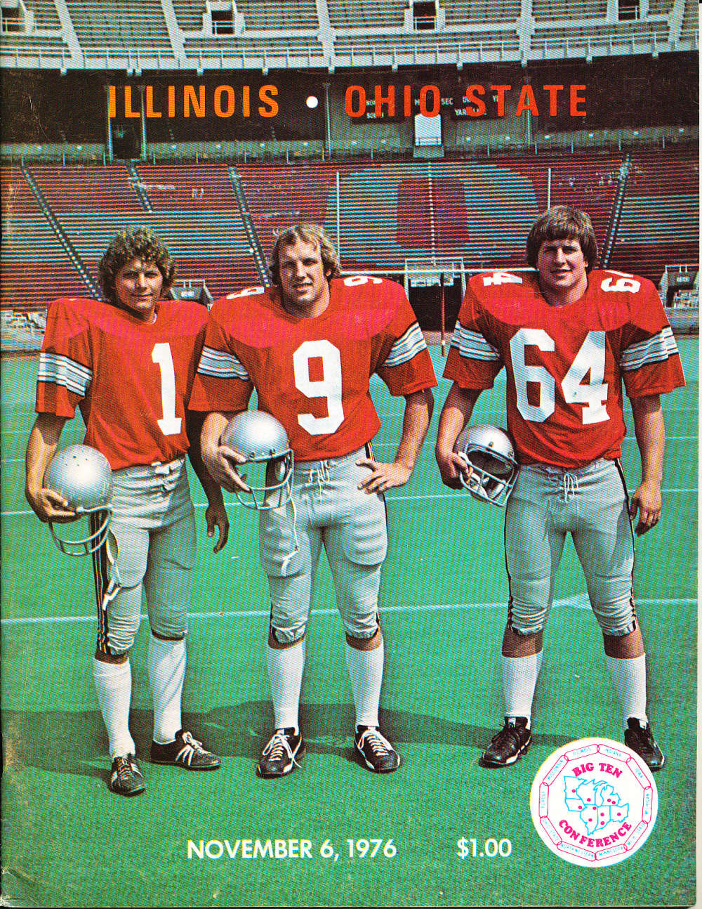 11/6 1976 Illinois vs Ohio State football program Cfbx22