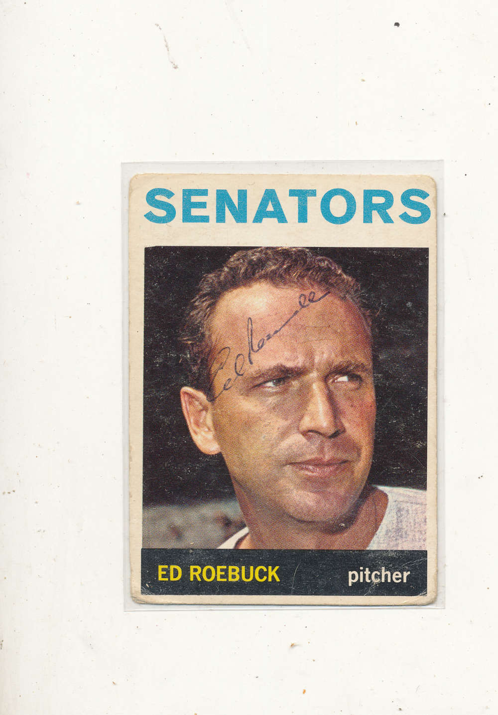Ed Roebuck Washington Senators #187 1964 topps signed bin