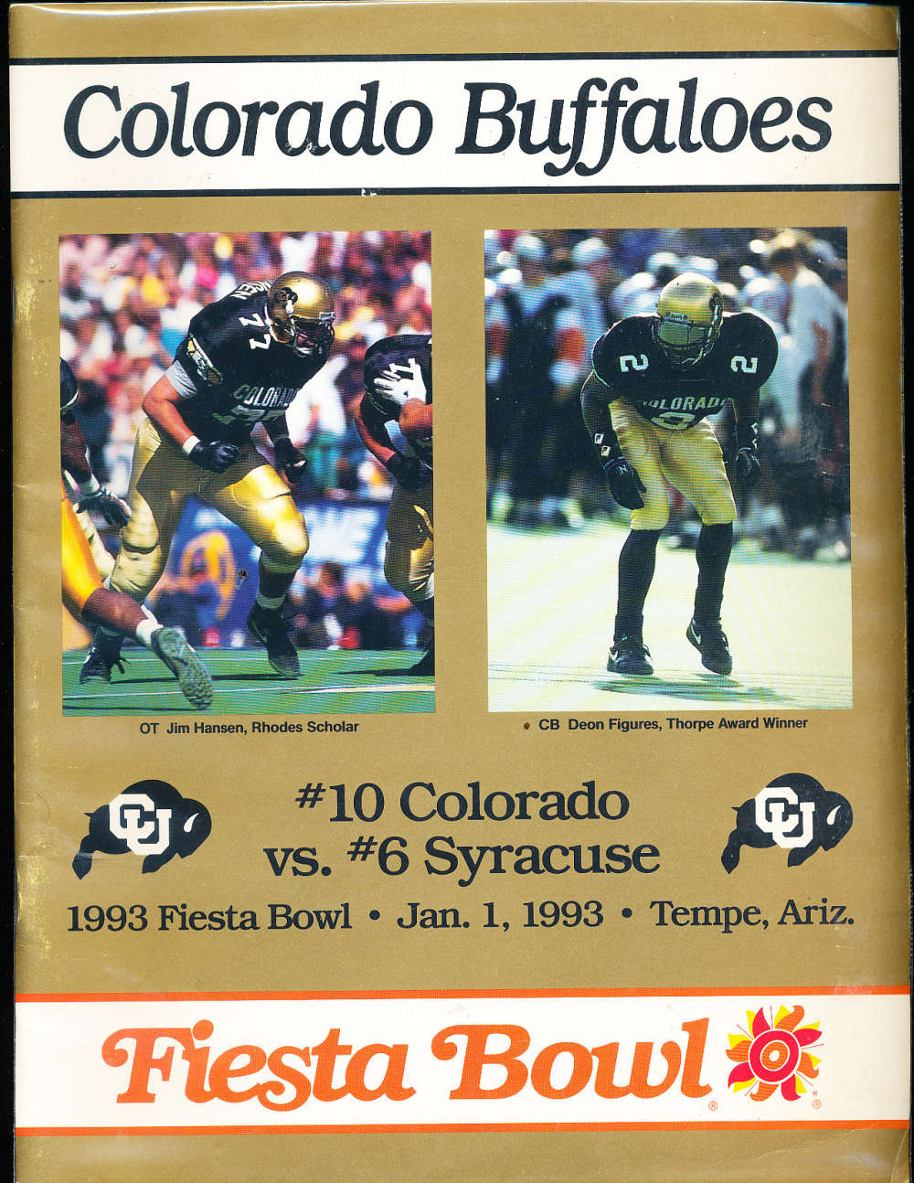 1993 Colorado Football Fiesta Bowl Guide  a14 bx68