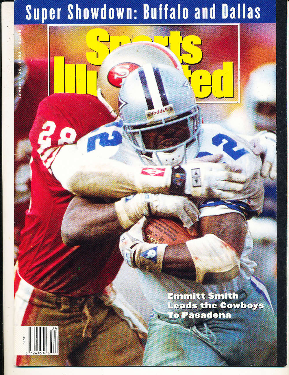 1/25 1993 Emmitt Smith Dallas Cowboys Sports Illustrated Newsstand No Label s4