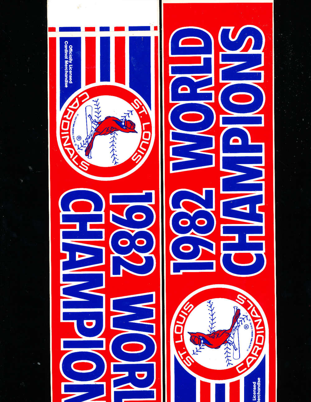 1982 St. Louis Cardinals World Champions bumper sticker bx1 (only one listed)