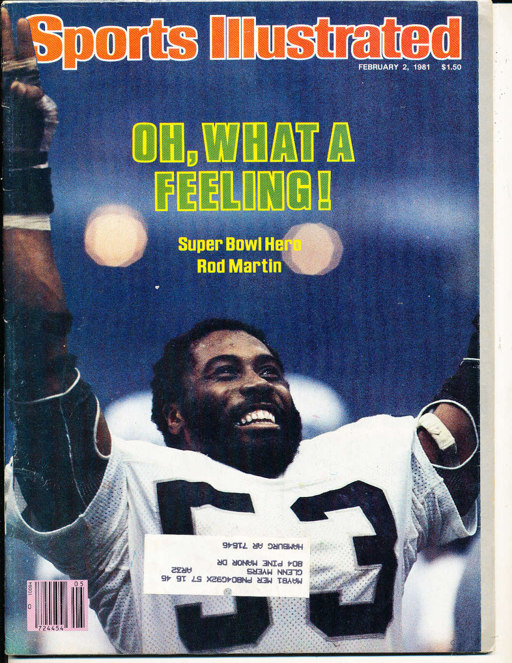 2/2 1981 Sports Illustrated Rod Martin Raiders superbowl si6