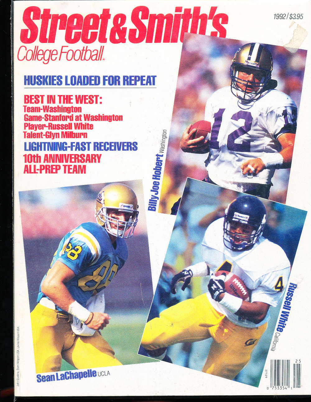 1992 Billy Joe Hobert Washington Street & Smith College Football Annual Guide bxss1