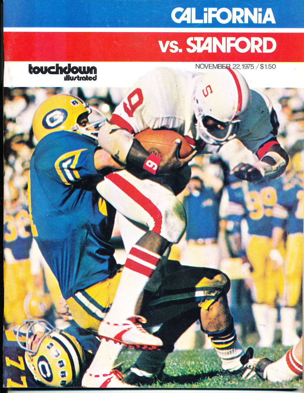 11/22 1975 California vs Stanford football program cfbx8