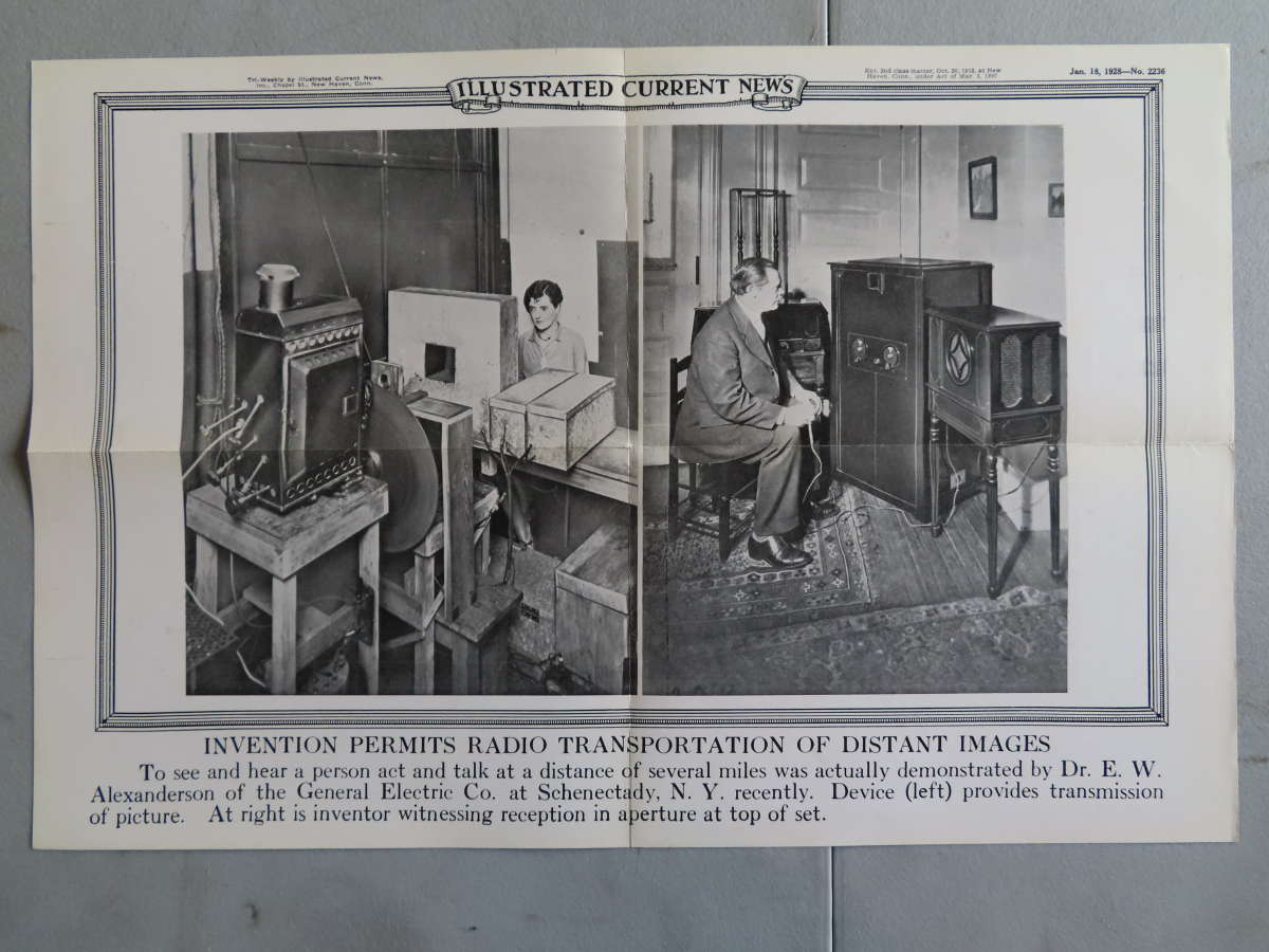 1928 Fax machine invention Illustrated Current news poster p21