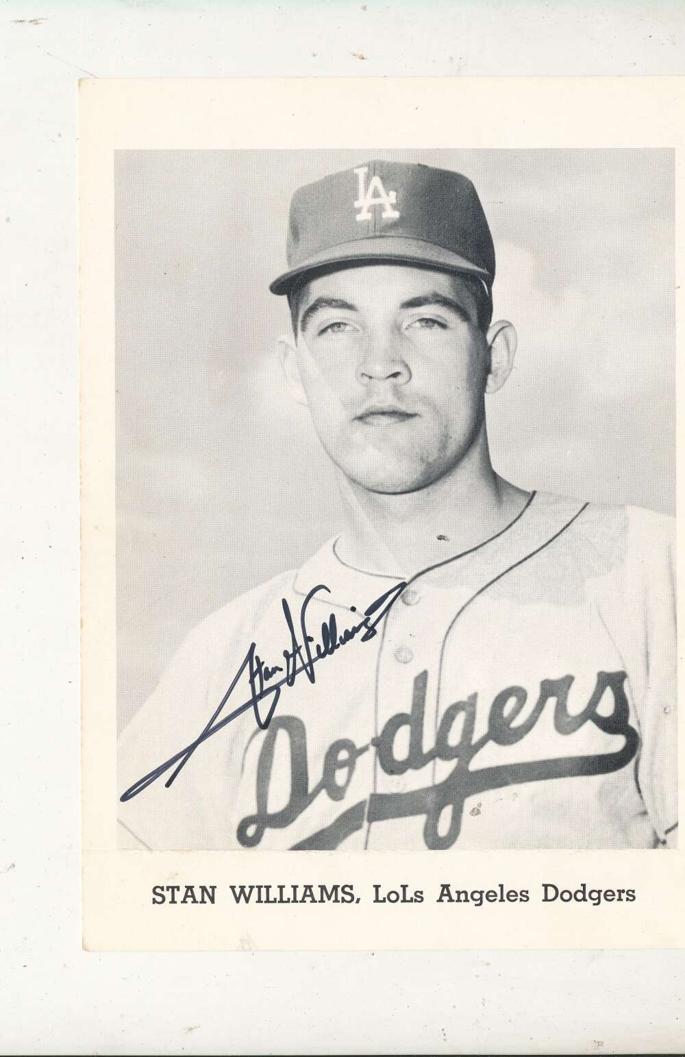 Stan Williams Los Angeles Dodgers Signed Picture Pack card 5x7 bxs