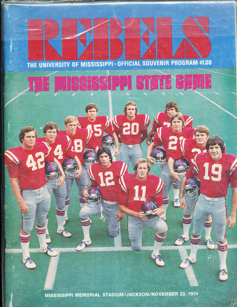 11/23 1974 Mississippi State vs Mississippi football program bx21