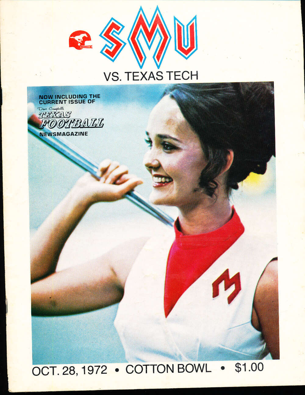 10/28 1972 SMU vs Texas Tech football program bx21