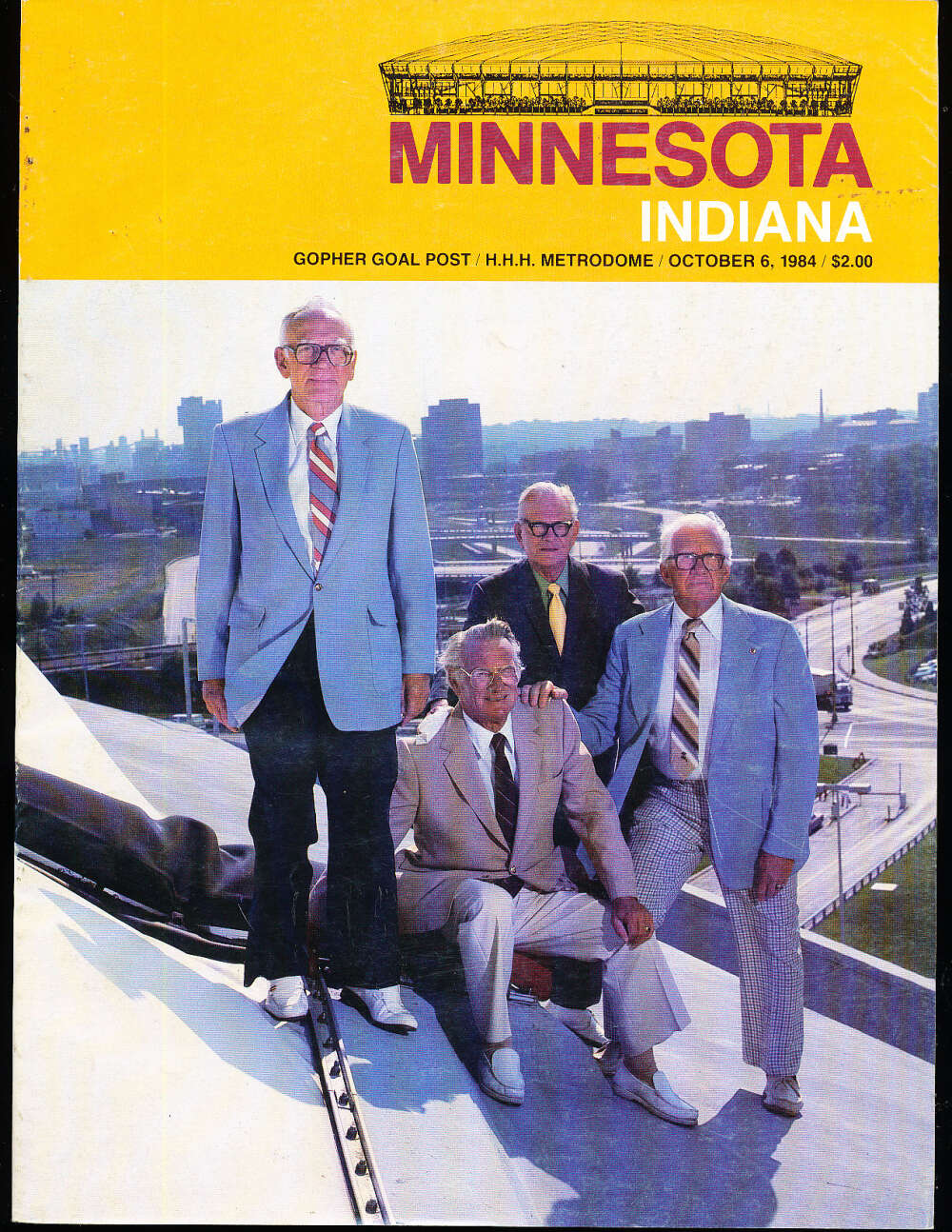 10/6 1984 Minnesota vs Indiana football program bx21