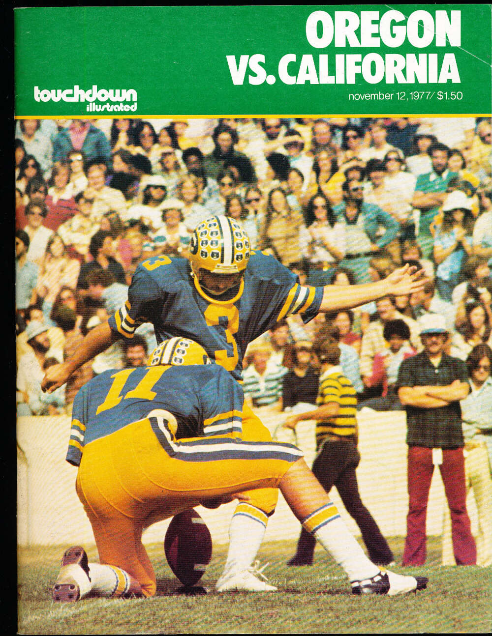 11/12 1977 Oregon vs California football program bx21