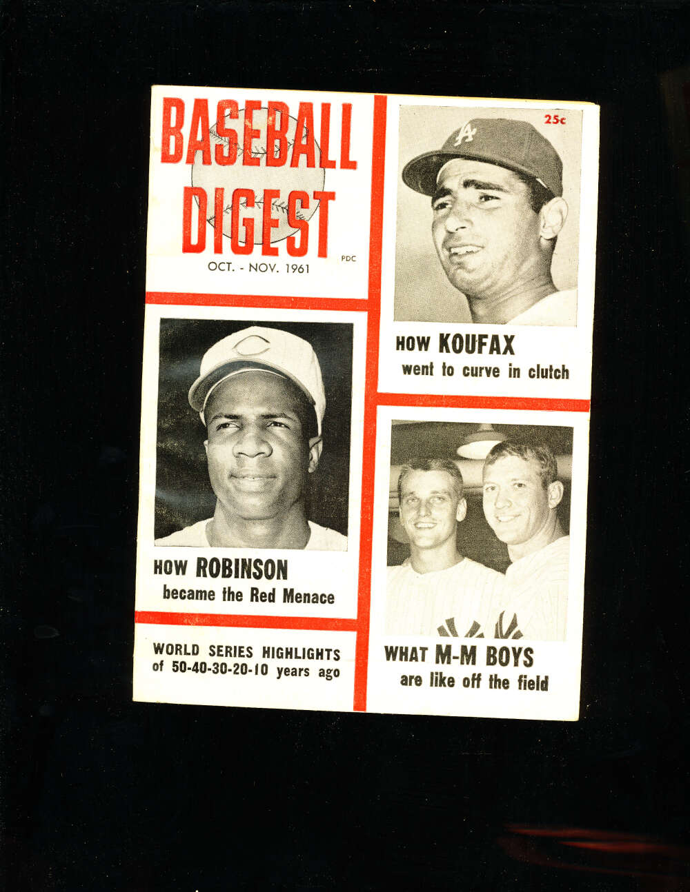 October 1961 Sandy Koufax Baseball Digest bxbdigest nm