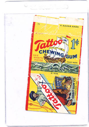 1932 tatoo orbit gum wrapper