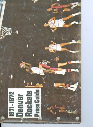 1971 ABA Denver Rockets press media guide AG NBA2