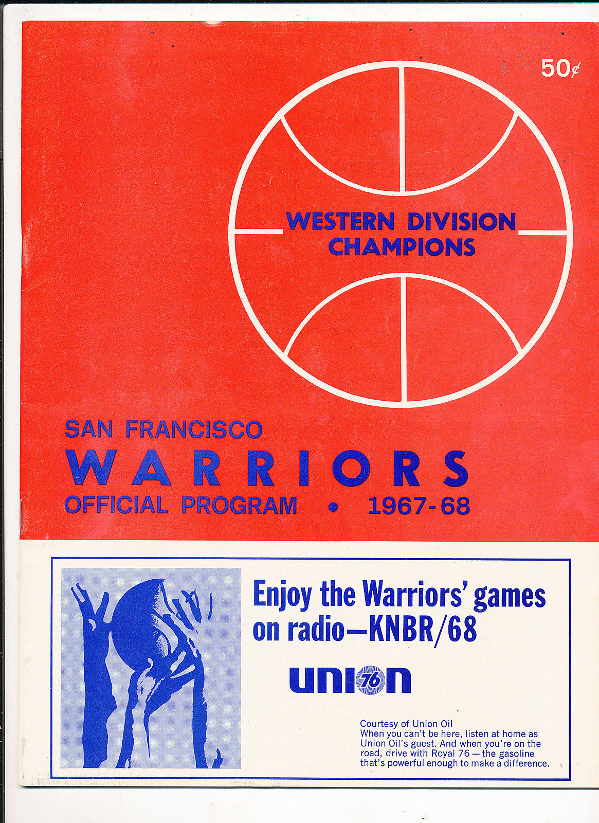 Oct 15 1967 San Francisco Warriors vs St Louis Hawks Basketball program nrmt NBA4