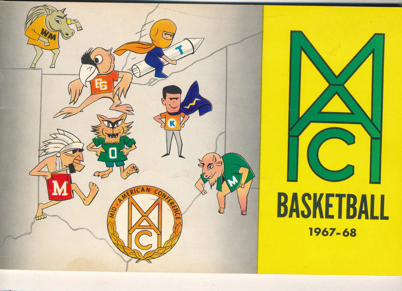 1967 MAC Mid American Athletic Conference basketball media guide bkbx2