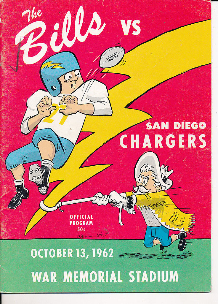 10/13 1962 Buffalo Bills San Diego Chargers football program - em